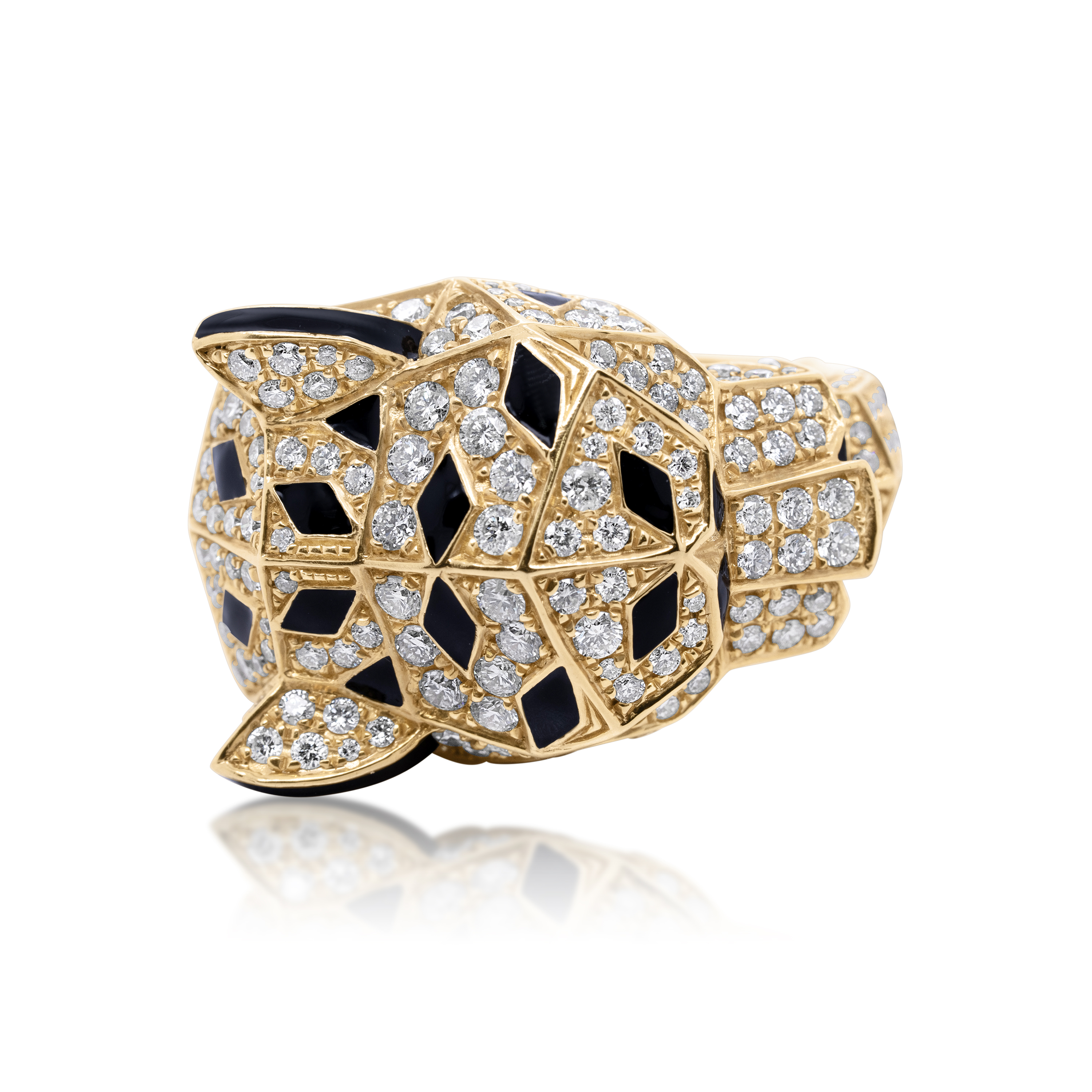 Diamond Cheetah Ring 4.00 ct. 14K Yellow Gold